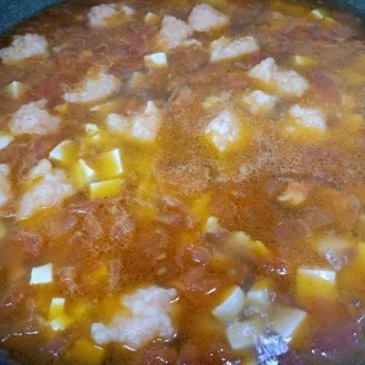 汤汁拌饭|虾滑番茄豆腐汤