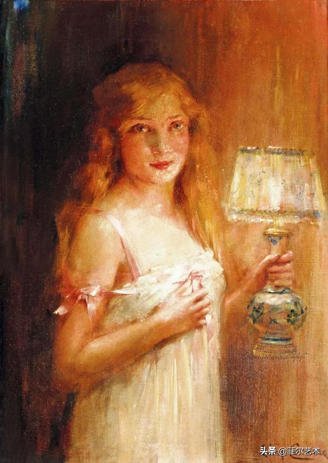 肖像@法国学院派著名画家科默尔,笔下的美丽女性犹如天使下凡