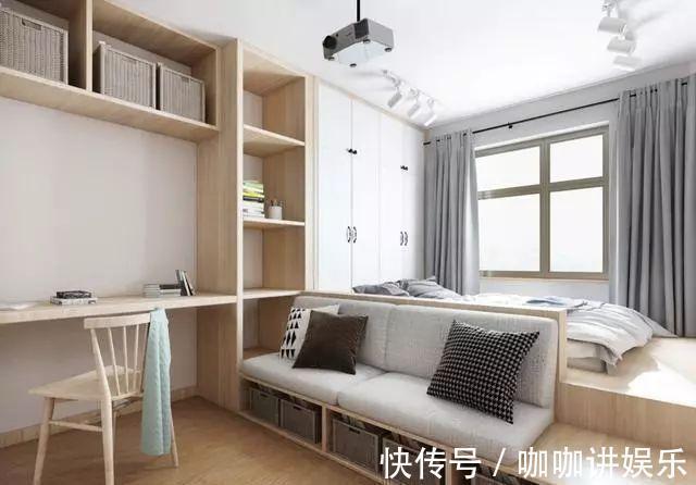 榻榻米|53平老房改造，卧室、书房、客厅三合一，小户型两室的创意设计