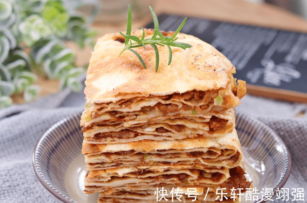 解馋|自制千层猪肉饼，好吃不腻，外皮酥脆，馅料鲜香，真解馋