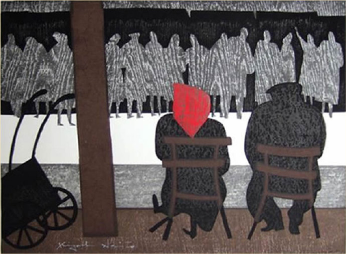 近代@日本近代版画大师斋藤清人物系列版画作品