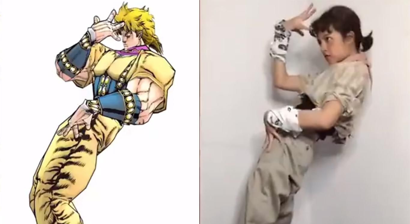 吉良|小姐姐模仿高难度JOJO立,奇怪的姿势增加了,拍照再也不怕没Pose