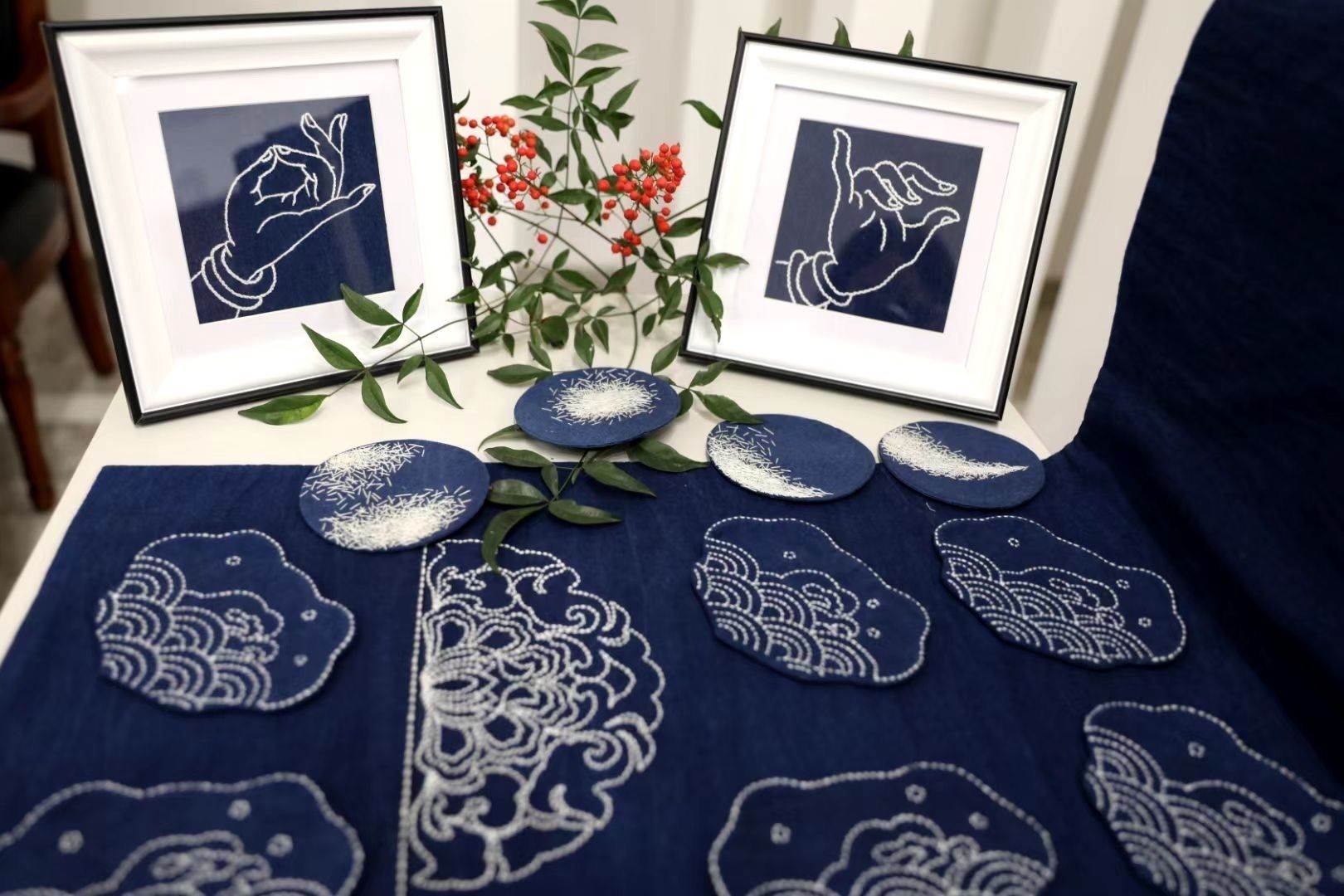 银线生花！蓝布之上，创意“生花”！