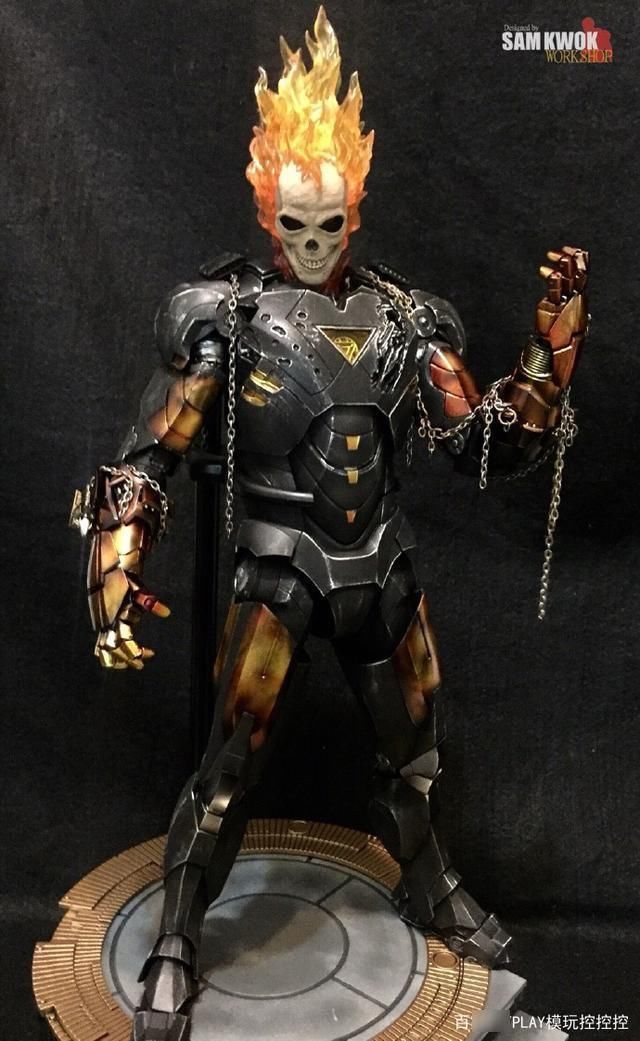 模友|恶灵骑士样式钢铁侠模型改,它会是灭霸对手吗?