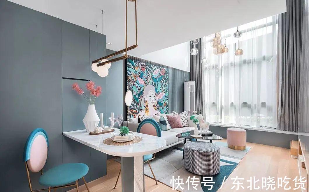 空间|60㎡北欧小户型,马卡龙色系打造,出挑浪漫