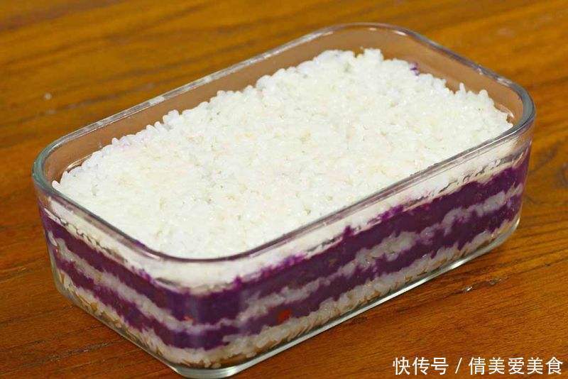 糯米饭|2个紫薯,一碗糯米,做一个简单版的紫薯糯米糕,香甜软糯