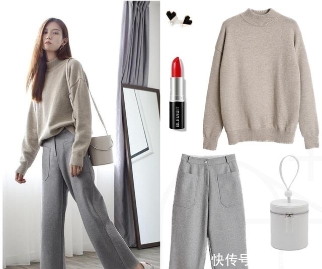 好看|秋冬怎么搭配才好看?毛衣+阔腿裤,内搭保暖,外穿时髦!