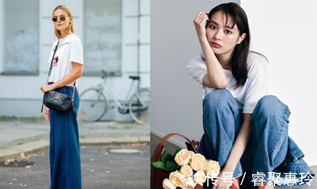 薄麻裤|初秋不要老穿薄麻裤，一条阔腿牛仔裤，让你避免寒酸且有型