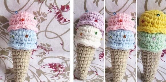 小熊|来一打这种公仔小熊冰激凌吧这个夏天的手工让你越钩越清凉