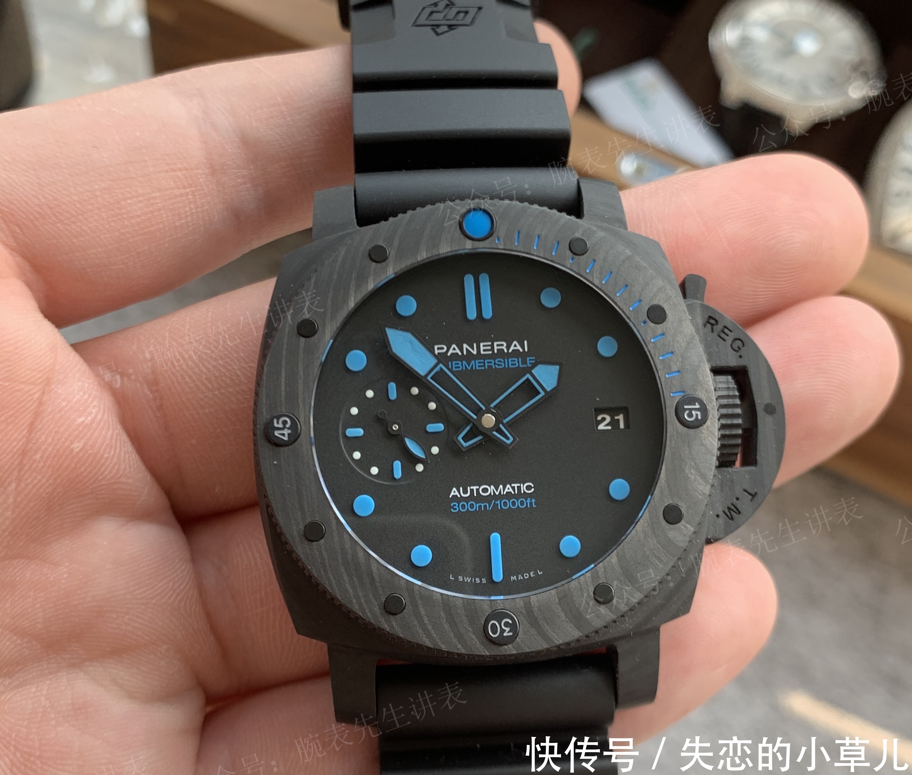 沛纳海pam960内柔外刚碳纤维腕表,42mm小手腕表径!_【快资讯】