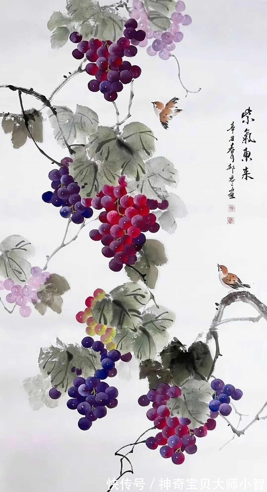 花鸟画家&郝思思:妙笔神韵,刻画入微,传承经典的美女花鸟画家
