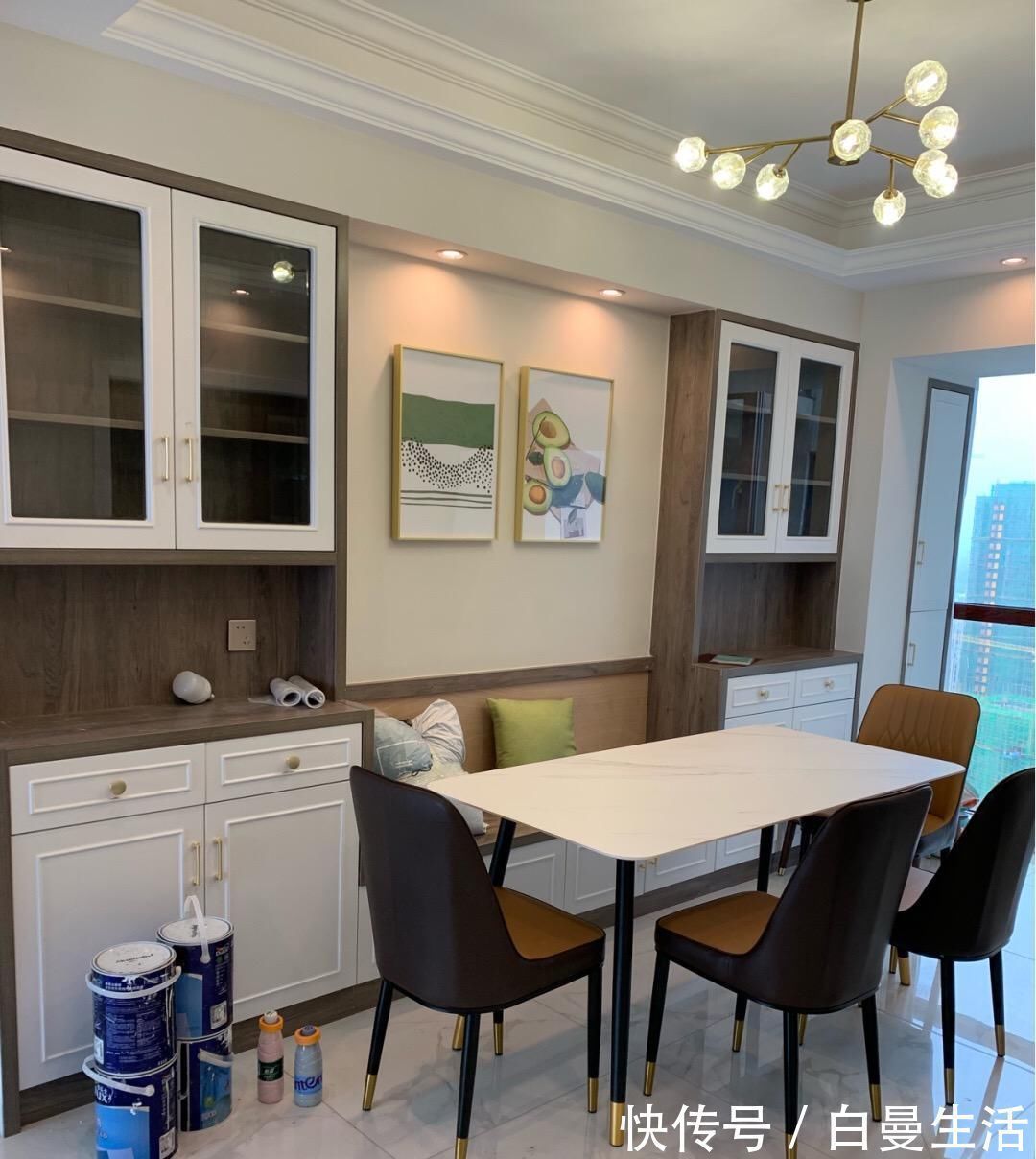 屋主|花了四个月终于完工,普通的装修,餐厅设卡座很实用,太聪明了