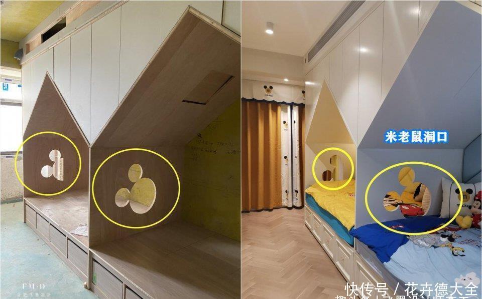 立柜|13㎡一点不拥挤,塞下两张床又多10㎡收纳地,儿童房我也要这样装