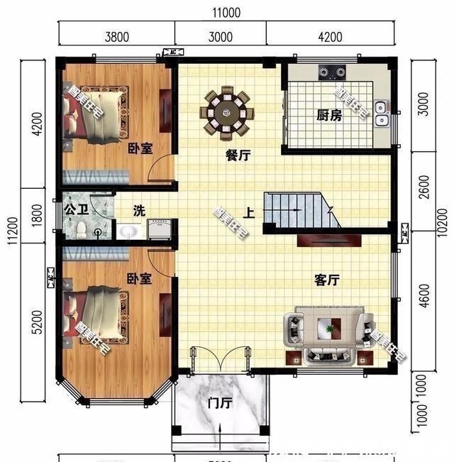 屋面处|面宽11米的3栋农村别墅，从两层到四层，每款户型都值得细品！