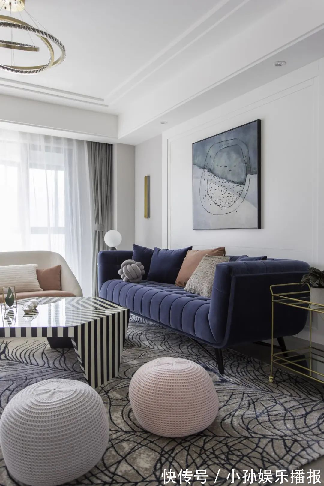 装饰画|180㎡浪漫小窝,蓝与粉、灰与白,优雅情趣,轻松舒适