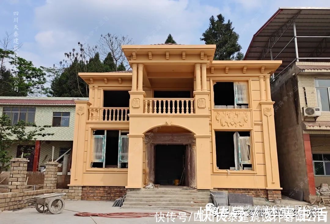 完工|四川遂宁二层欧式风格别墅完工实景 大露台网红别墅 遂宁施工队