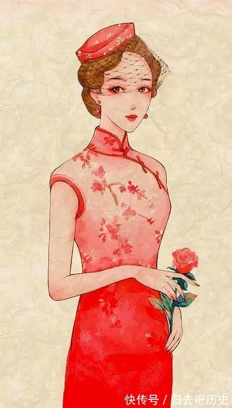 民国时期|民国时期最美的旗袍插画,将东方女性的身材美展露无疑