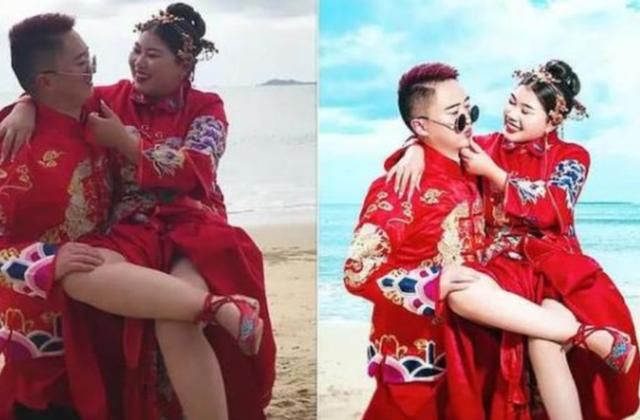“超强反差婚纱照”走红,修图前后差别太大,网友:意义何在?