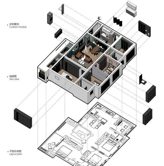 墨绿色|打造的100㎡甜蜜婚房:折叠窗+复古墨绿色,高级有质感