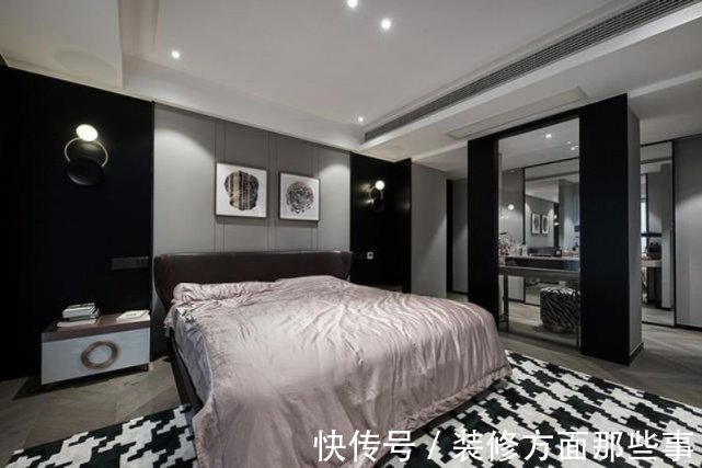 睡眠质量|76平现代简约风二居室,黑白灰色调让空间很显高级