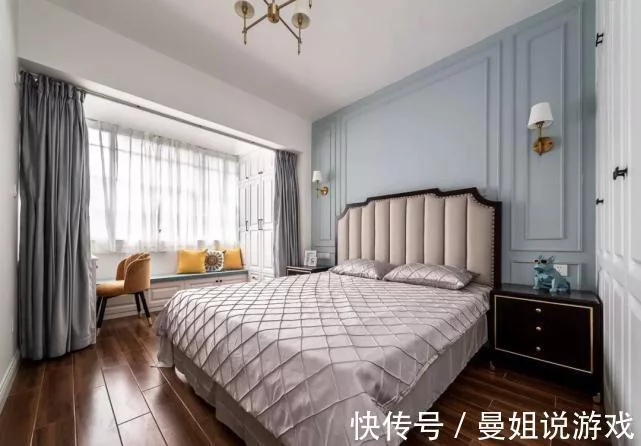 74squaremetersusetheAmericanpastoraldesigntogivethespaceanaturalandfreshairbedroom interior design 3 t01c69f81cadf1a7658
