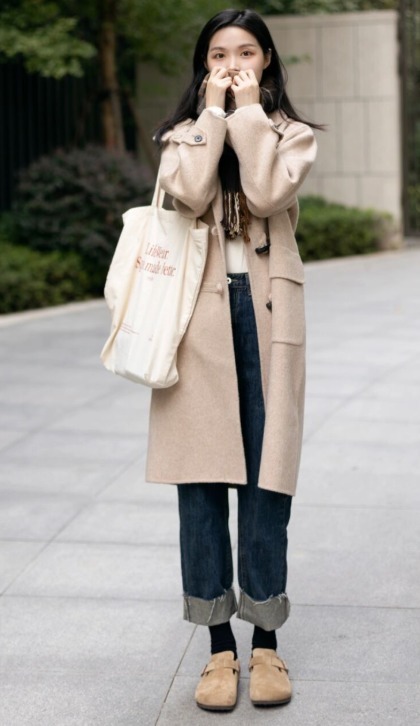 指南|秋冬穿搭指南,“大衣+直筒裤”最易上手,保暖又舒适,高级时髦
