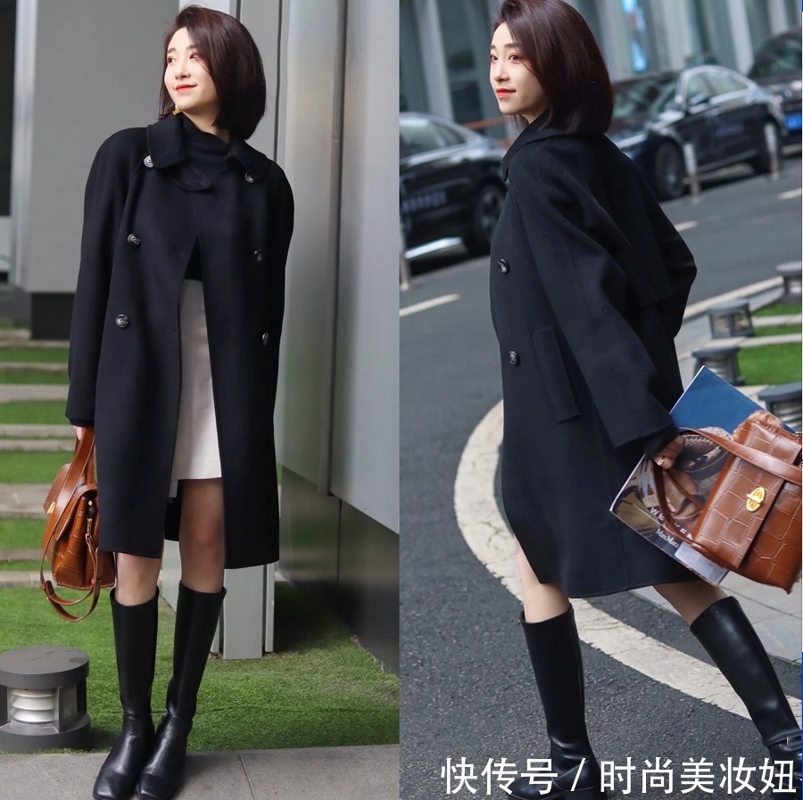 时髦 为何你穿“黑色大衣”这么老气?来看她们的穿搭,高级又时髦