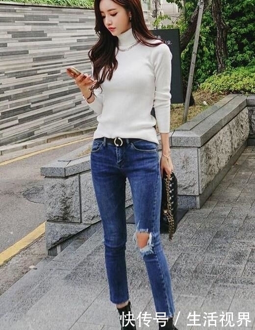 美女|干练洒脱的牛仔裤美女,穿出美好身姿