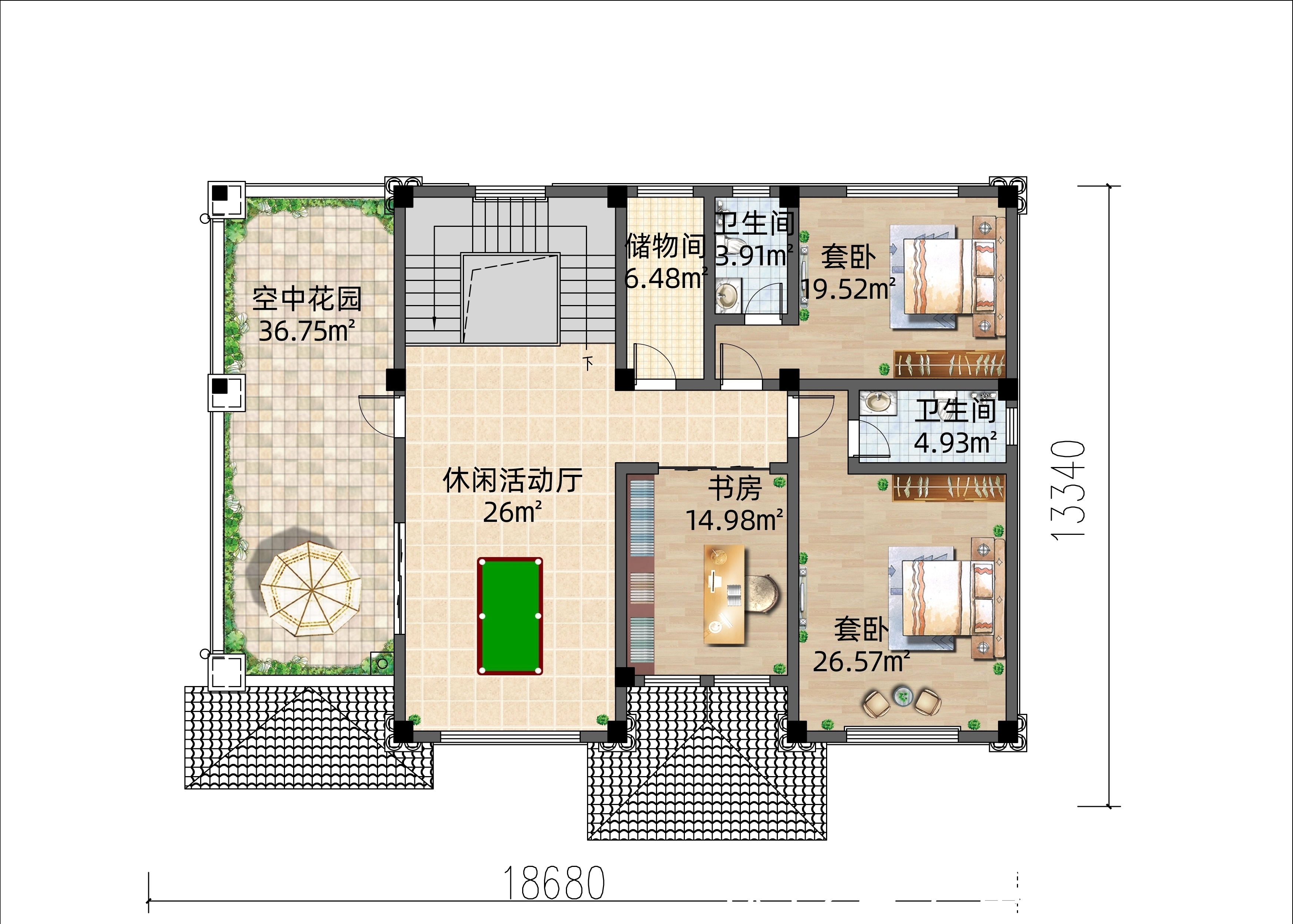 住宅|唯美简欧风住宅，占地220方带空中小花园