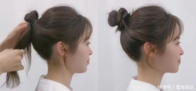 春夏必备丸子头绑法,不扯头皮、发量少也绑出蓬松包包头