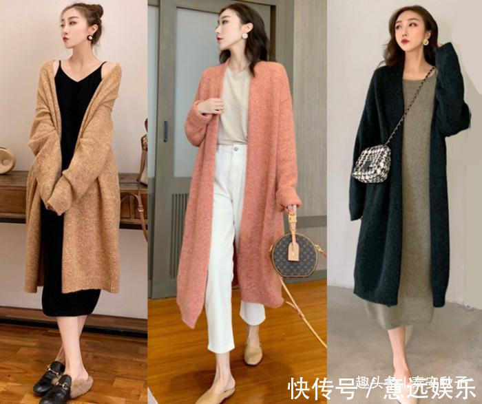 中长开衫 今年很流行穿“中长开衫”百搭不挑人,时髦又显气质!