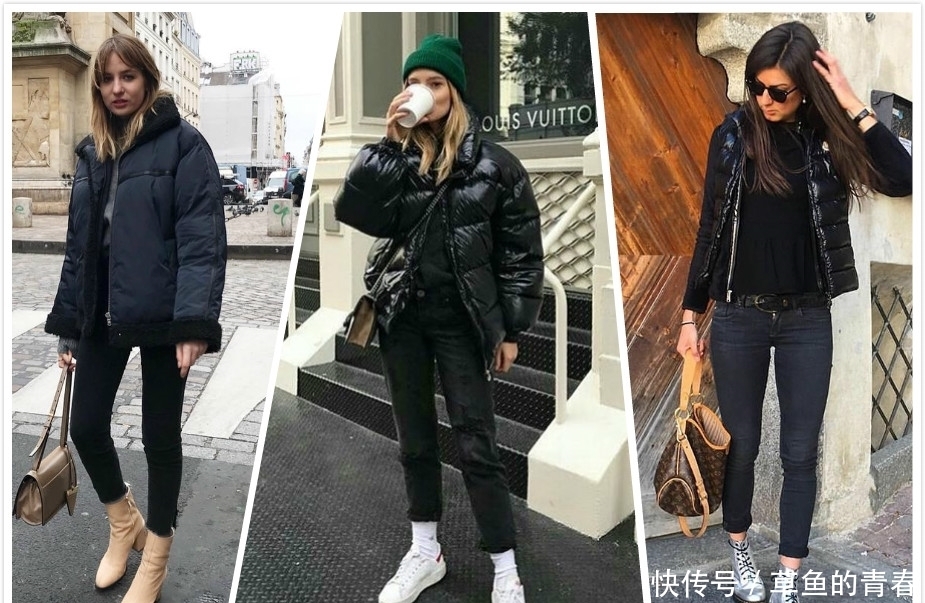 学会|黑色短款羽绒服,时髦百搭的秋冬穿搭法,三分钟就能学会
