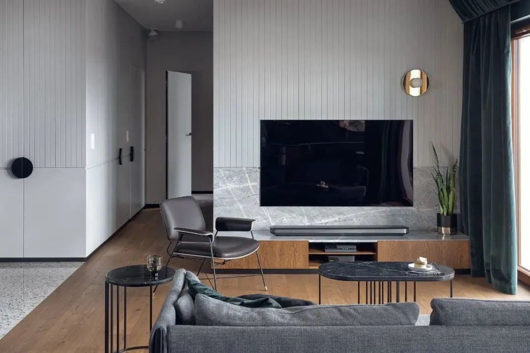 布置|100㎡现代轻奢,极简深色的质感,细节精致的设计,华丽档次