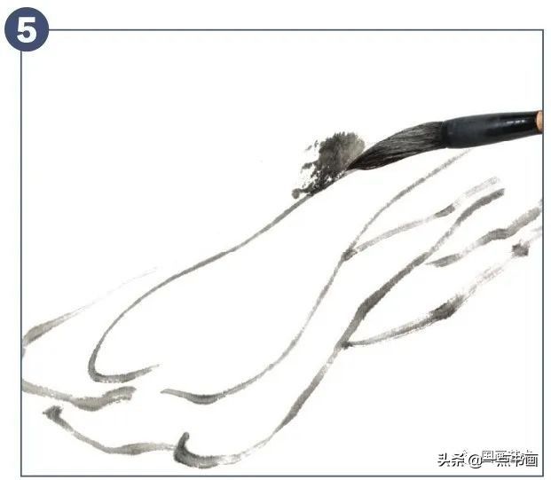 一步一步学画水墨大白菜