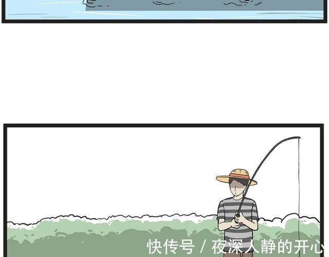 |搞笑漫画《钓鱼》,钓到大鱼了要不要来尝尝?