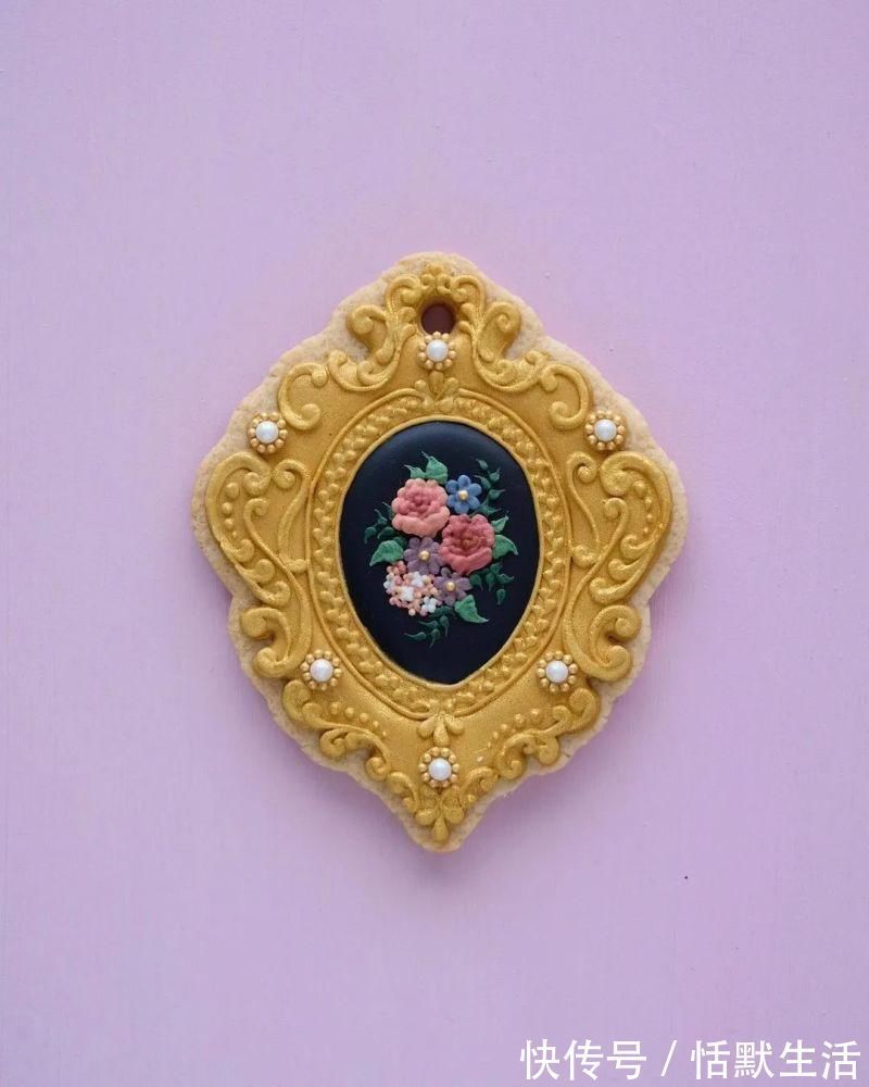 饼干|美到舍不得吃!甜品师手作花砖饼干,救救老夫的少女心!