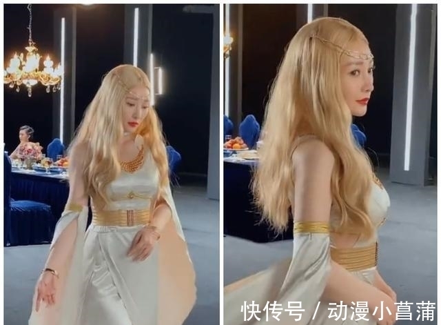 金发cos|柳岩金发cos雅典娜,美艳脱俗,性感妩媚,大秀S型好身材