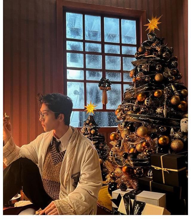 井柏然圣誕風(fēng)花絮照電影感十足 著咖色系馬甲溫暖治愈