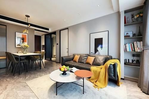 客厅|90㎡现代极简风,改善性房装成四房,满足二胎三代人的居住条件