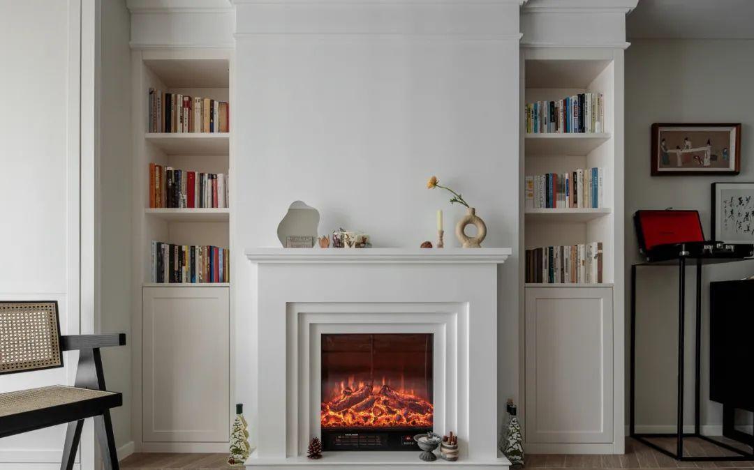 屋主|79平米混搭风格,客厅的壁炉电视墙,书房的隐形床,都是大制作!