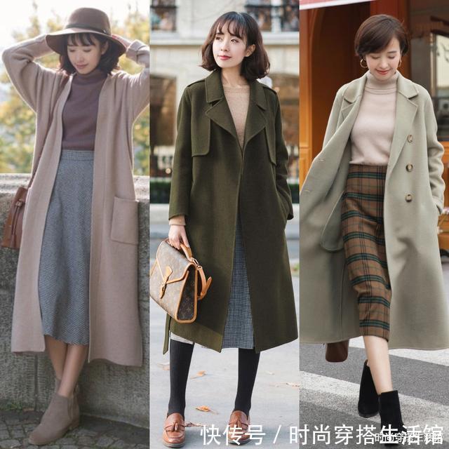 直筒裙|大衣下面不一定搭裤子,今年流行“大衣+半裙”,时尚保暖又显瘦