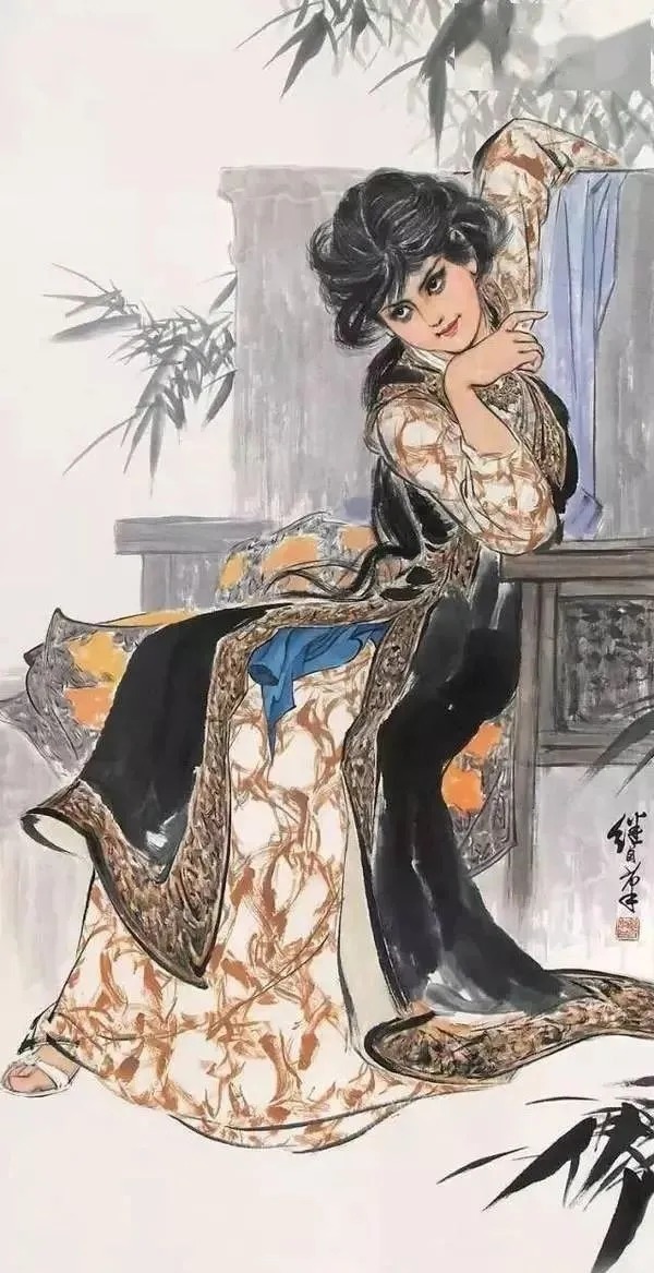 中国画#刘继卣的中国画美女，简直美爆了！