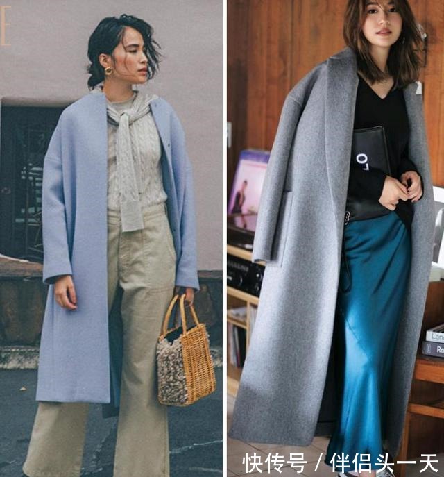 女人味 大衣别买黑色了，今冬流行浅蓝色，减龄优雅又不失温柔女人味！