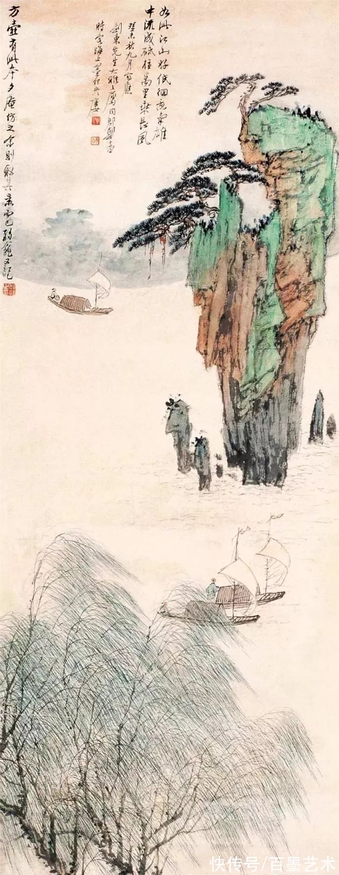 郑午昌@春风拂柳,春意浓!大师笔下的春柳太美了