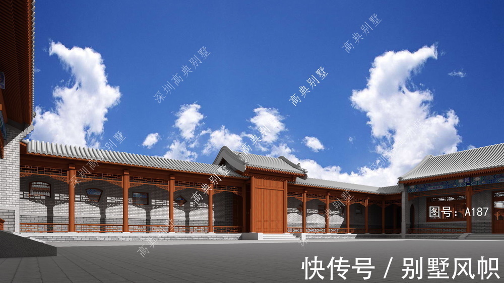 父母|带庭院的中式别墅,外观古色古香,温馨大气。