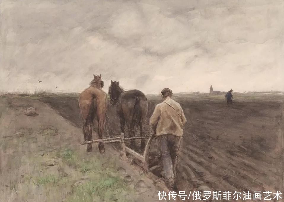 盛开的桃花|荷兰画家,海牙画派的代表人物~梵高妹夫的风景油画作品欣赏