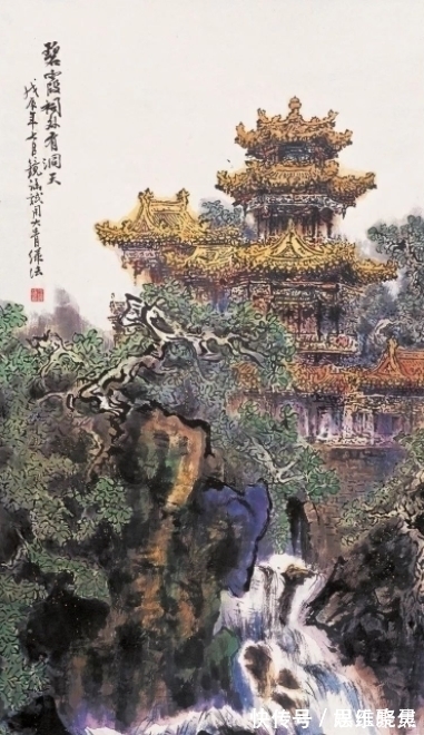 新时代$何镜涵:写意楼阁山水第一人,独树一帜的山水画画家