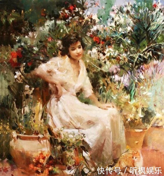瓦伦西亚$西班牙艺术家尼迪亚笔下的女人,美得像花一样尽情地绽放