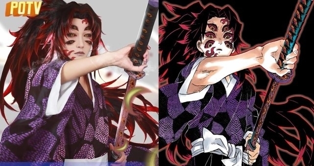 动漫|鬼灭之刃COS:上弦之壹6只眼被还原,祢豆子像从动漫中走出