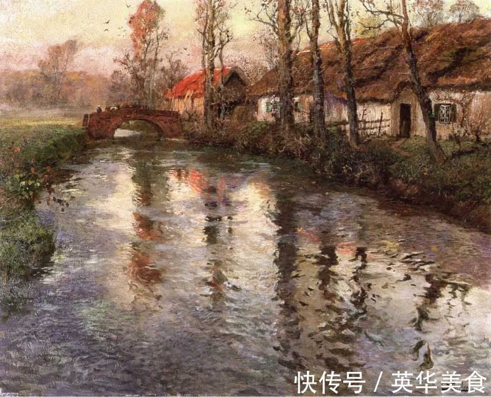 小溪|水与光的刻画,弗里茨的油画真是美妙至极